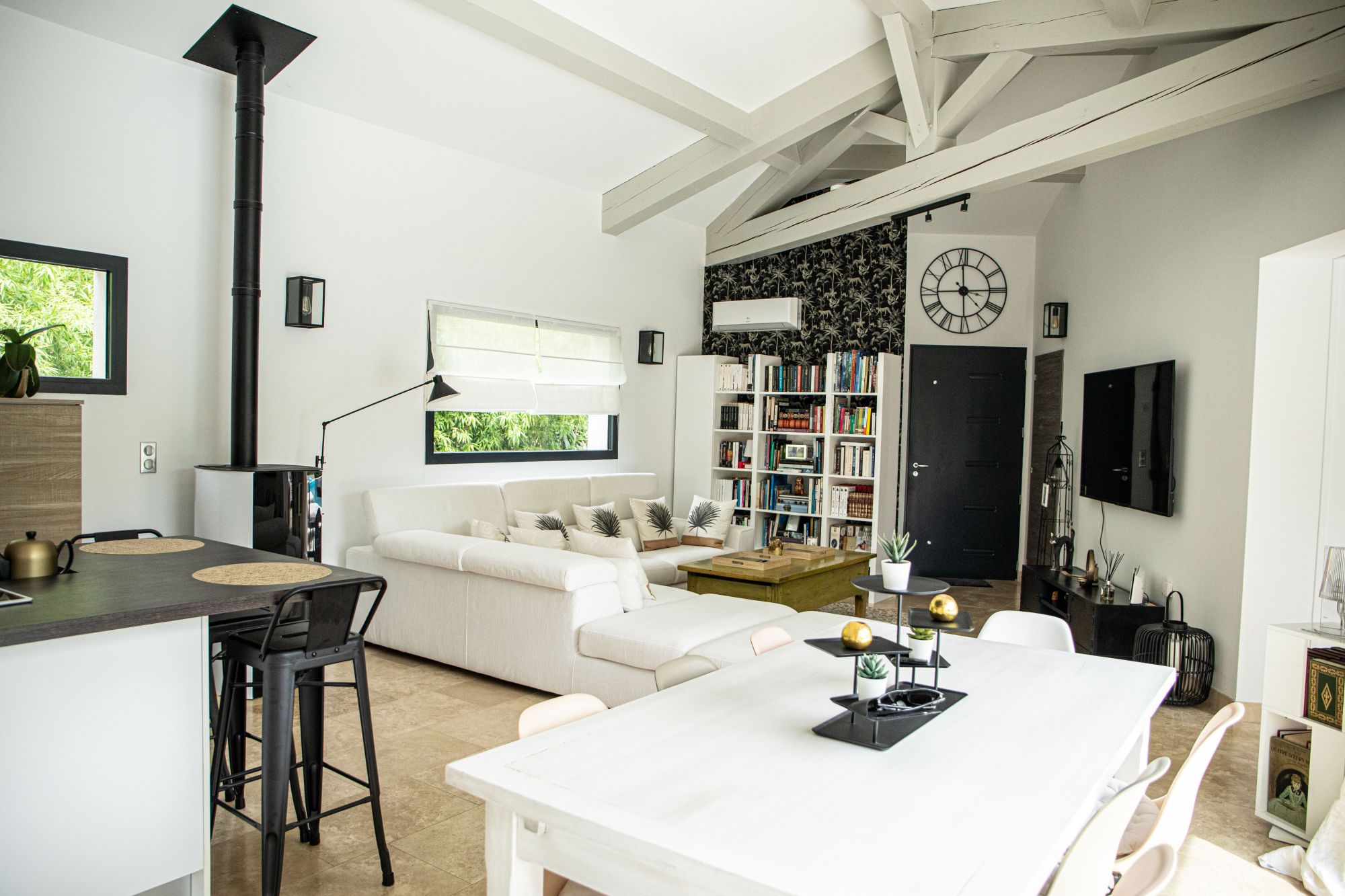 Maison contemporaine à étage partiel