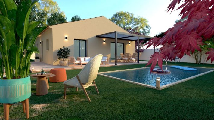 Vente terrain + maison CHATEAUNEUF-LES-MARTIGUES Bouches-du-Rhône