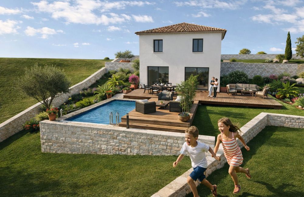 Vente terrain + maison LA DESTROUSSE Bouches-du-Rhône