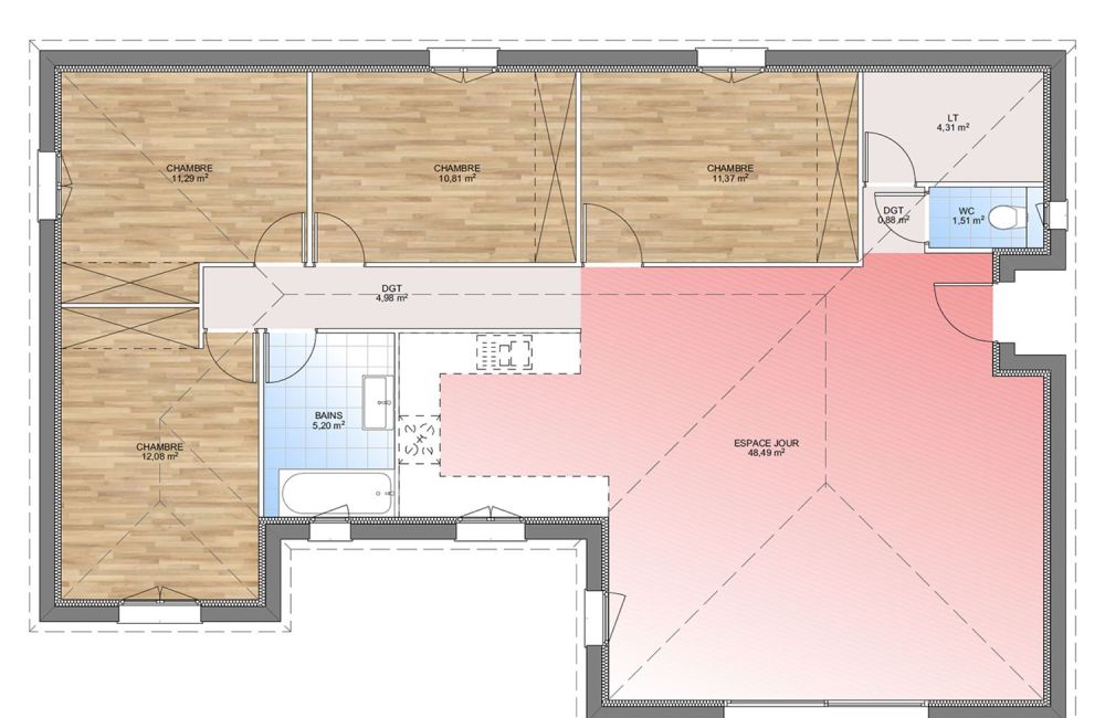 Vente terrain + maison BOUC-BEL-AIR Bouches-du-Rhône