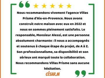⭐️ 𝗩𝗢𝗦 𝗔𝗩𝗜𝗦 ⭐️
💚 Un immense MERCI à nos clients !
Aujourd’hui, nous mettons en avant l'agence de Villas Prisme Aix-en-Provence, et nous voulions exprimer...