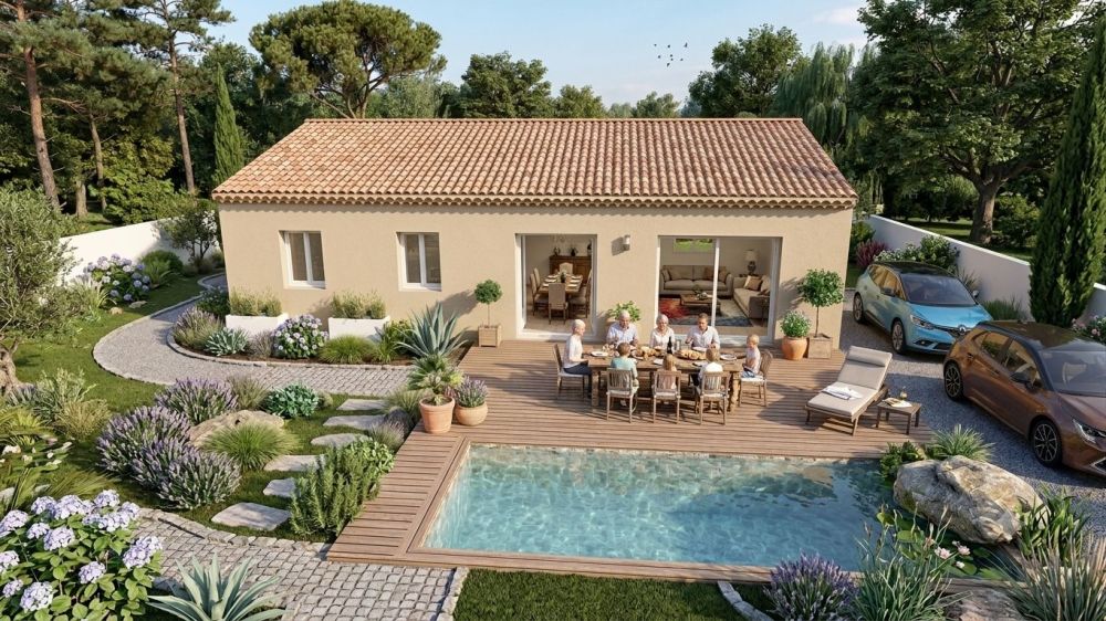 Vente terrain + maison AUPS Var